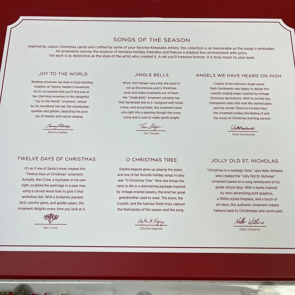 Hallmark Keepsake Ornament Club 2018 Songs of The Season Set‎
